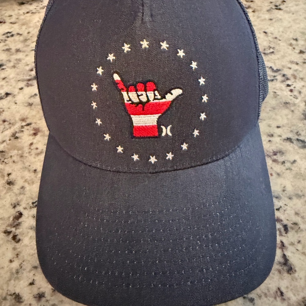 Hurley Dark Blue Hat with Red and White Embroidery